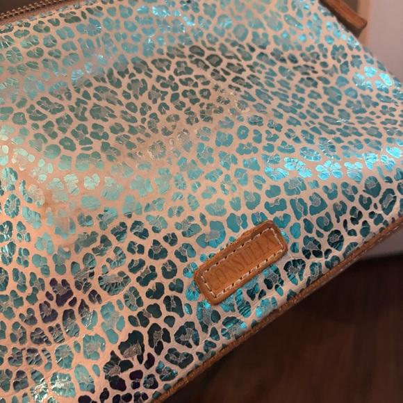 Consuela blue silver print small crossbody bag purse with adjustable strap - Picture 5 of 10